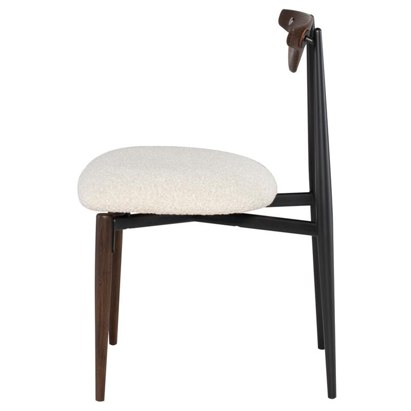 Vicuna Boucle Beige Dining Chair Smoked Legs